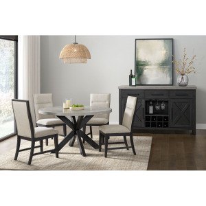 Axel 5 PC Dining Set in Light Grey Top / Espresso