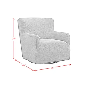 Deacon Swivel Chair in Feather Chocolate