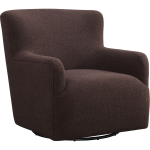 Deacon Swivel Chair in Feather Chocolate