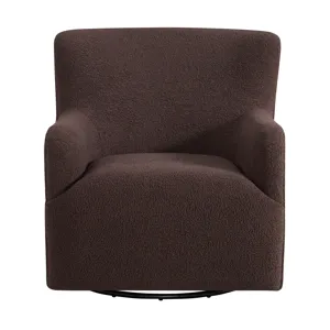Deacon Swivel Chair in Feather Chocolate