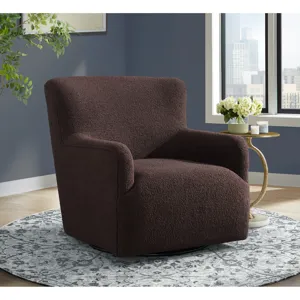 Deacon Swivel Chair in Feather Chocolate