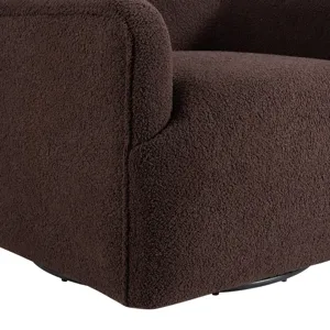 Deacon Swivel Chair in Feather Chocolate