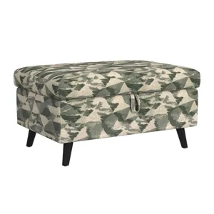Decatur Storage Ottoman in JW Teal W/2 Pillows 20\"