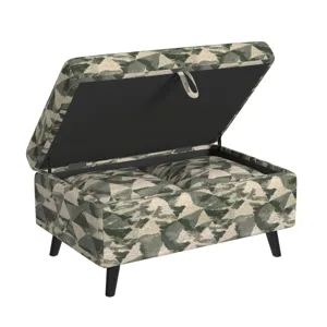 Decatur Storage Ottoman in JW Teal W/2 Pillows 20\"