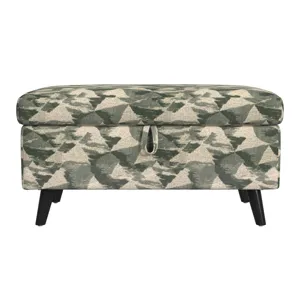 Decatur Storage Ottoman in JW Teal W/2 Pillows 20\"