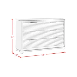 Denmark 6-Drawer Dresser in White