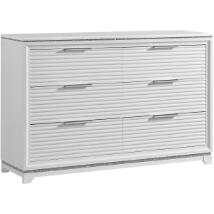 Denmark 6-Drawer Dresser in White