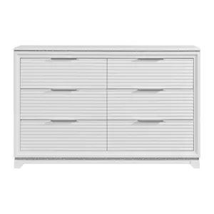 Denmark 6-Drawer Dresser in White