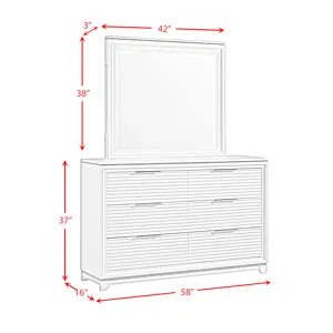 Denmark Dresser and Mirror Set in White