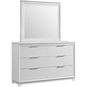 Denmark Dresser and Mirror Set in White