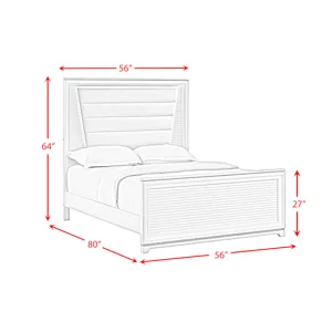 Denmark Full UPH Bed with Lights in White