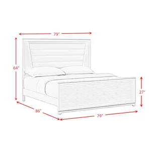 Denmark King UPH Bed with Lights in White