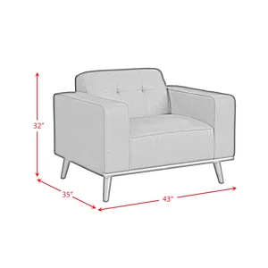 Destiny Chair with Wood Front in Pebble Brown