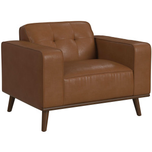 Destiny Chair with Wood Front in Pebble Tan