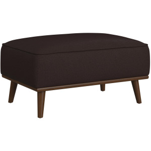 Destiny Ottoman with Wood Base in Pebble Brown