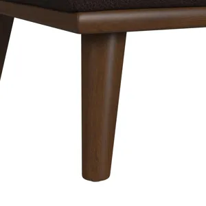 Destiny Ottoman with Wood Base in Pebble Brown