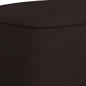 Destiny Ottoman with Wood Base in Pebble Brown