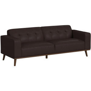 Destiny Sofa with Wood Front in Pebble Brown