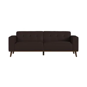 Destiny Sofa with Wood Front in Pebble Brown