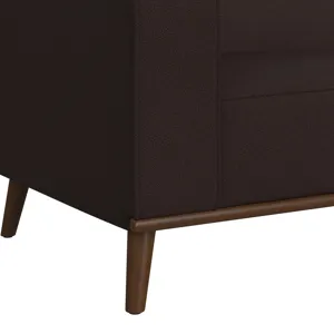 Destiny Sofa with Wood Front in Pebble Brown