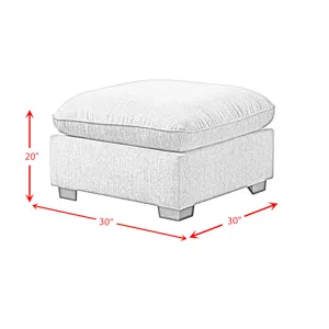 Deville Modular Ottoman in Nova Grey