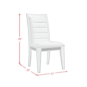 Diedra Dining Side Chair with White Fabric in White (2 Per Carton)