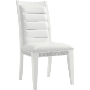 Diedra Dining Side Chair with White Fabric in White (2 Per Carton)