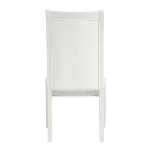 Diedra Dining Side Chair with White Fabric in White (2 Per Carton)