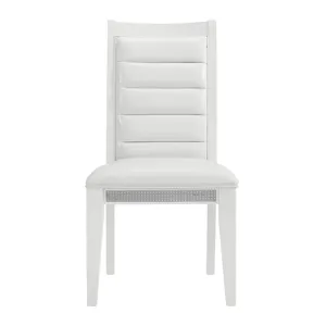 Diedra Dining Side Chair with White Fabric in White (2 Per Carton)