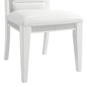 Diedra Dining Side Chair with White Fabric in White (2 Per Carton)