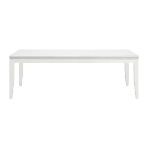 Diedra Rectangular Dining Table with 18\" Leaf in White