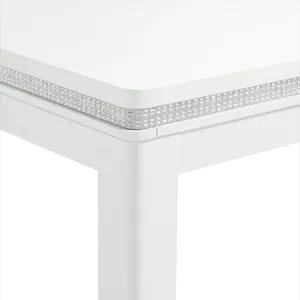 Diedra Rectangular Dining Table with 18\" Leaf in White