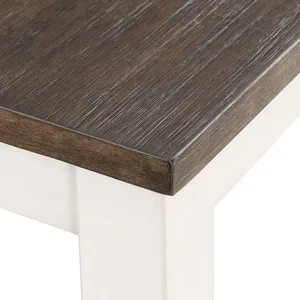 Martin 6 Pc Dining set (Table+ 4 + Bench) (Dark Brown Top - White Base)