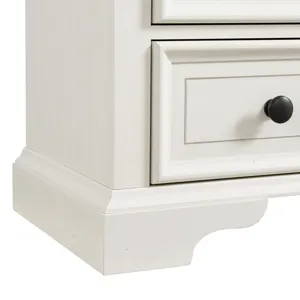 Eastwood Youth Dresser and Mirror Set in Brown and Off-White