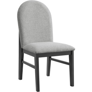 Edison Dining Side Chair with Light Grey Fabric in Black (2 Per Carton)