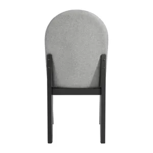 Edison Dining Side Chair with Light Grey Fabric in Black (2 Per Carton)