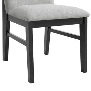 Edison Dining Side Chair with Light Grey Fabric in Black (2 Per Carton)