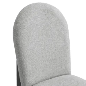 Edison Dining Side Chair with Light Grey Fabric in Black (2 Per Carton)