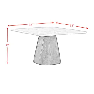 Edison Square Dining Table in White and Black