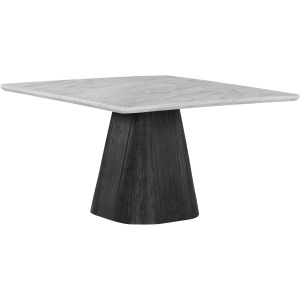 Edison Square Dining Table in White and Black