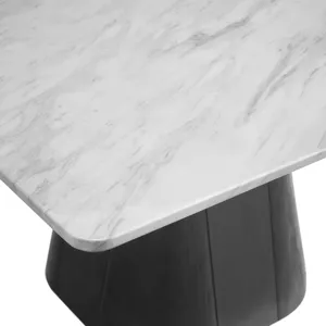 Edison Square Dining Table in White and Black