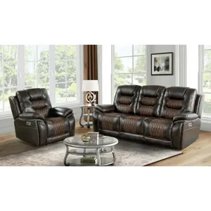 El Camino Power Motion Recliner with Power Headrest in Marietta Brown