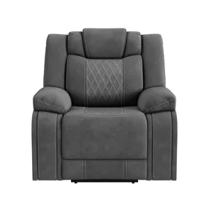Elantra Power Motion Recliner in Pyxis PU Grey with Self Welts