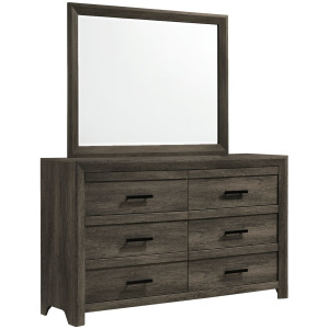 Eleanor Dresser & Mirror Set in Mocha Grey