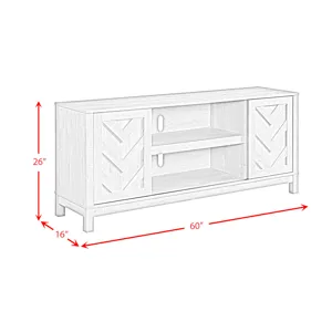 Eleanor 60\" TV Stand with Sliding Door in White
