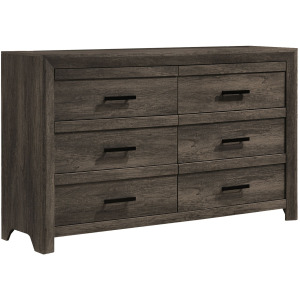 Eleanor 6-Drawer Dresser in Mocha Grey