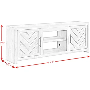 Eleanor 71" TV Console without Fireplace Insert in White