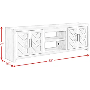 Eleanor 82" TV Console without Fireplace Insert in White