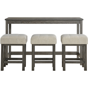 Eleanor Bar Table Single Pack (1 Tables + 3 Stools) in Mocha Grey
