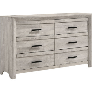 Eleanor 6-Drawer Dresser in White